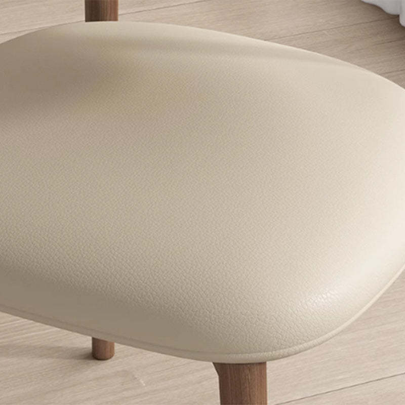 Scandinavian Iron Leather Dining Chair — Light Khaki + Black Leg