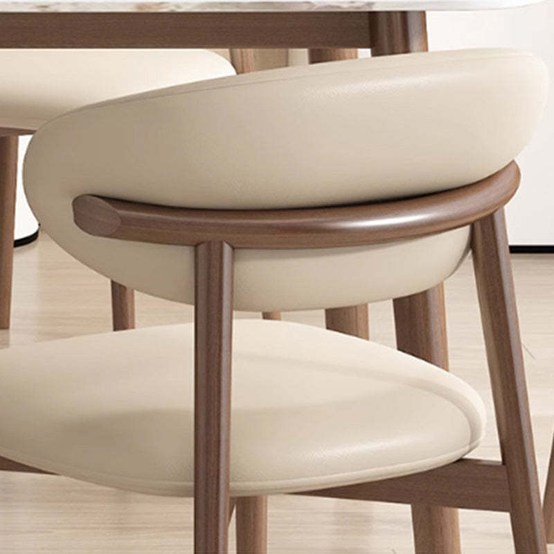 Scandinavian Iron Leather Dining Chair — Dark Khaki + Black Leg
