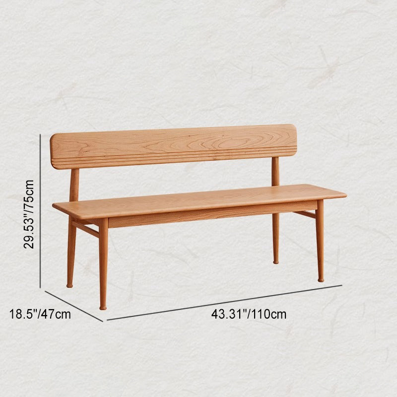 Nordic Cherry Wood Cushioned Bench