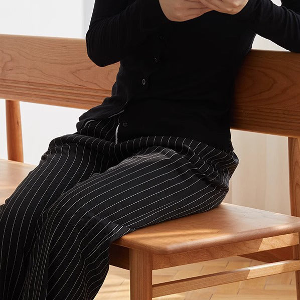 Nordic Cherry Wood Cushioned Bench