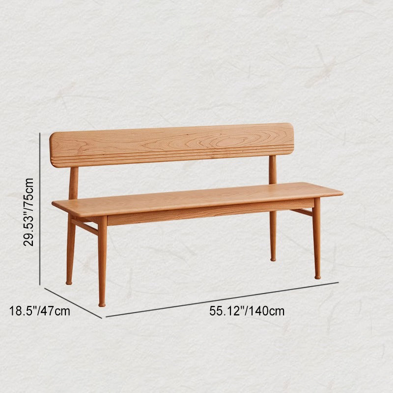 Nordic Cherry Wood Cushioned Bench