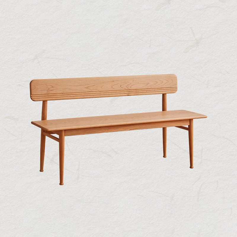 Nordic Cherry Wood Cushioned Bench