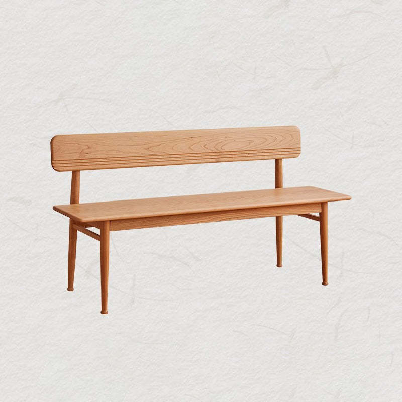 Nordic Cherry Wood Cushioned Bench