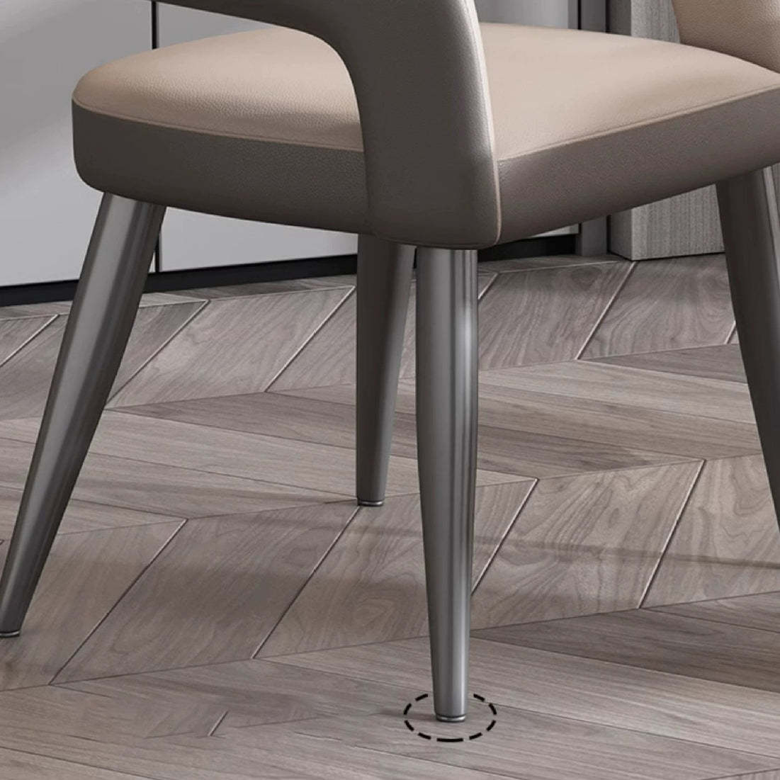 Modern Iron Leather Elliptical Dining Chair