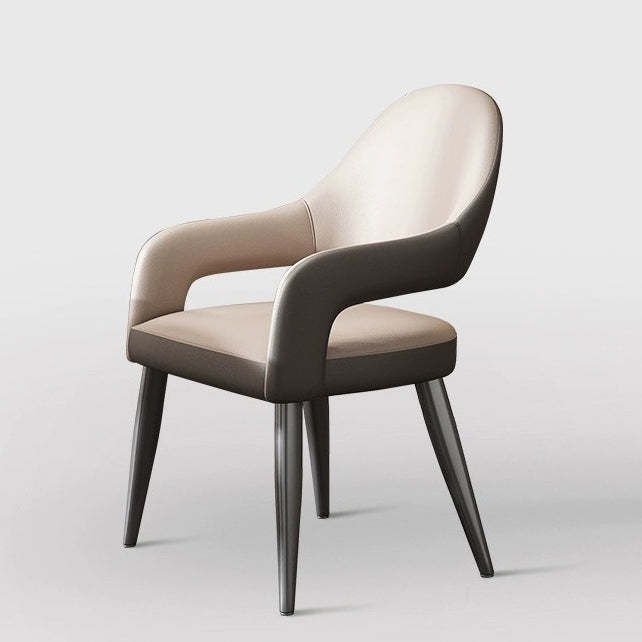 Modern Iron Leather Elliptical Dining Chair