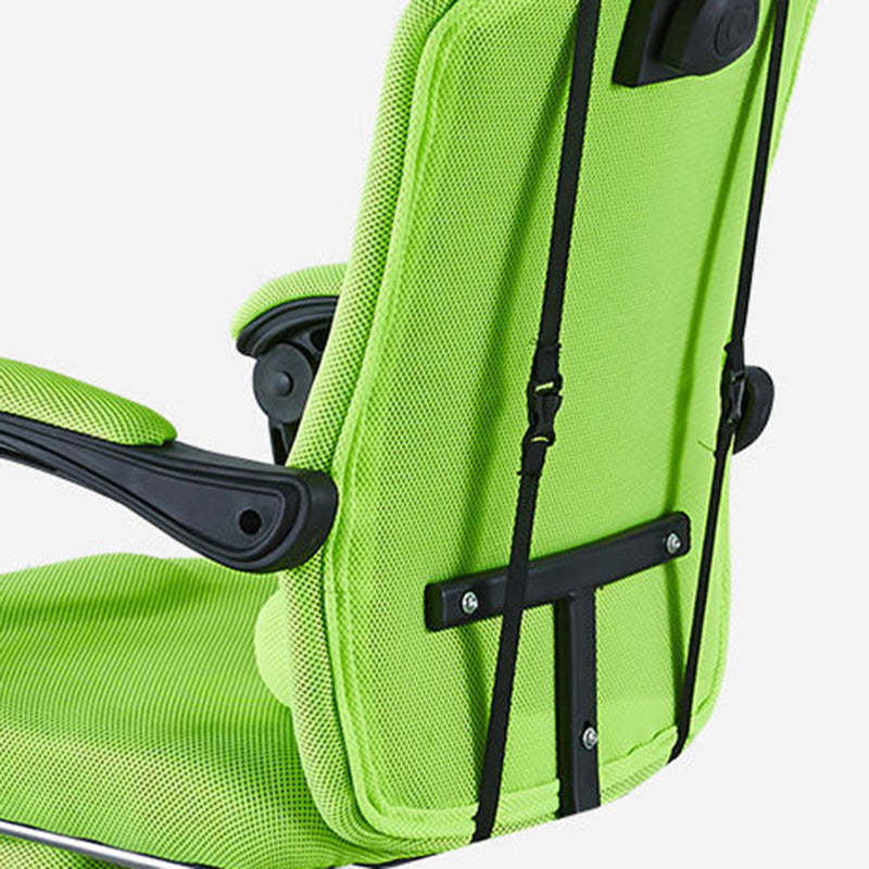 Modern Mesh Steel Adjustable Desk Chair — With Footrest / Green
