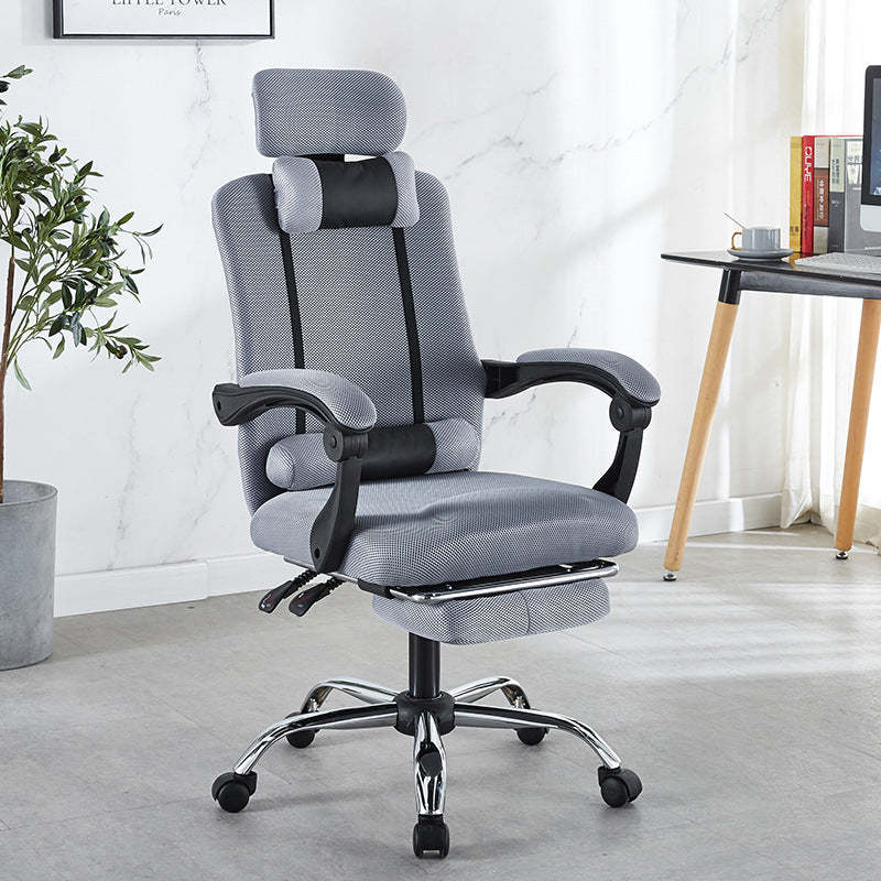 Modern Mesh Steel Adjustable Desk Chair — Without Footrest / Red