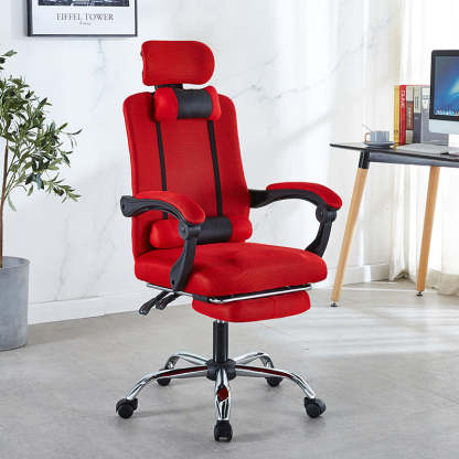 Modern Mesh Steel Adjustable Desk Chair — Without Footrest / Blue