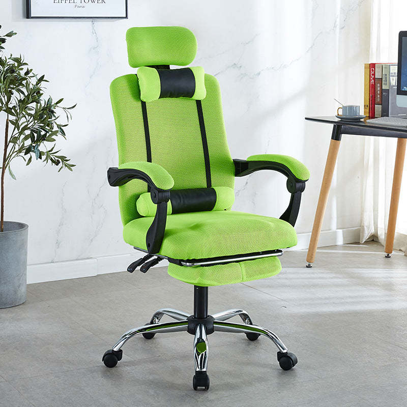 Modern Mesh Steel Adjustable Desk Chair — With Footrest / Black