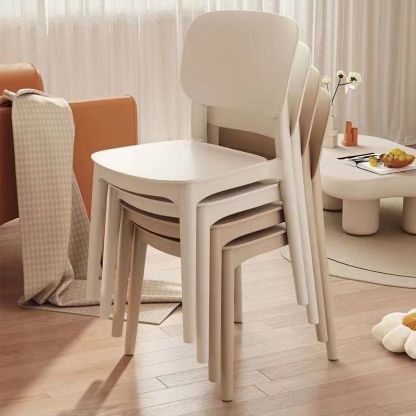 Scandinavian Stackable Dining Chair — Khaki