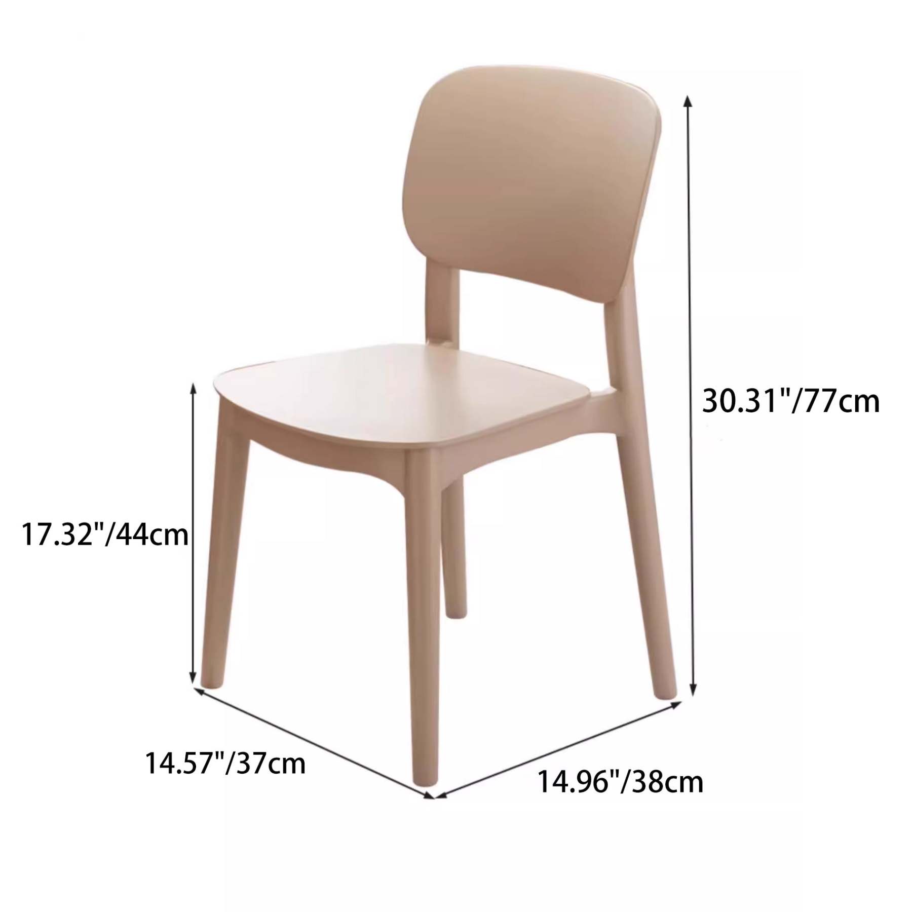 Scandinavian Stackable Dining Chair — Dark Green
