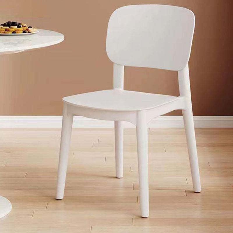 Nordic stackable white dining chairs & benches in fabric