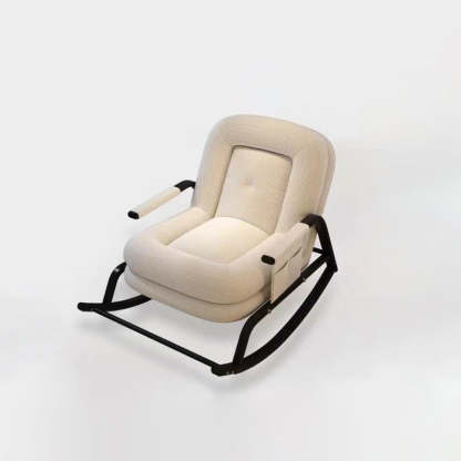 Nordic Corduroy Leather Metal Square Rocking Chair