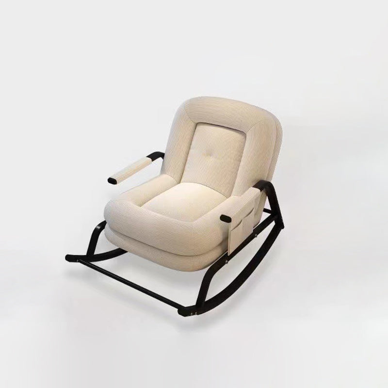 Nordic Corduroy Leather Metal Rocking Chair