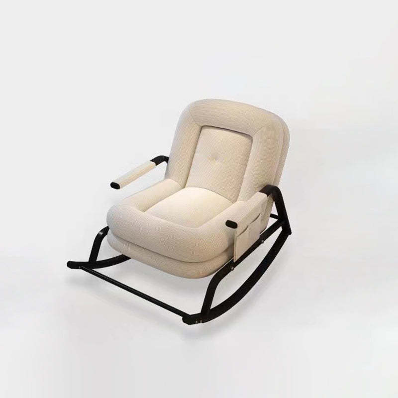 Nordic Corduroy Leather Metal Rocking Chair