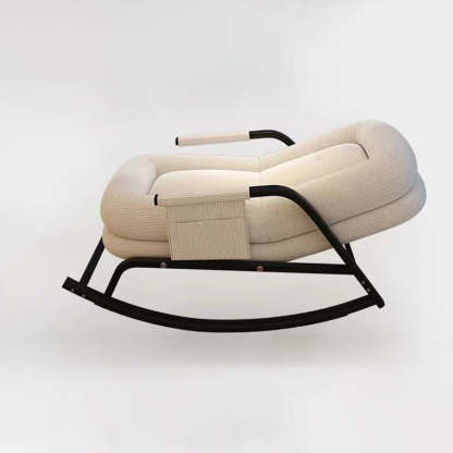 Nordic Corduroy Leather Metal Square Rocking Chair