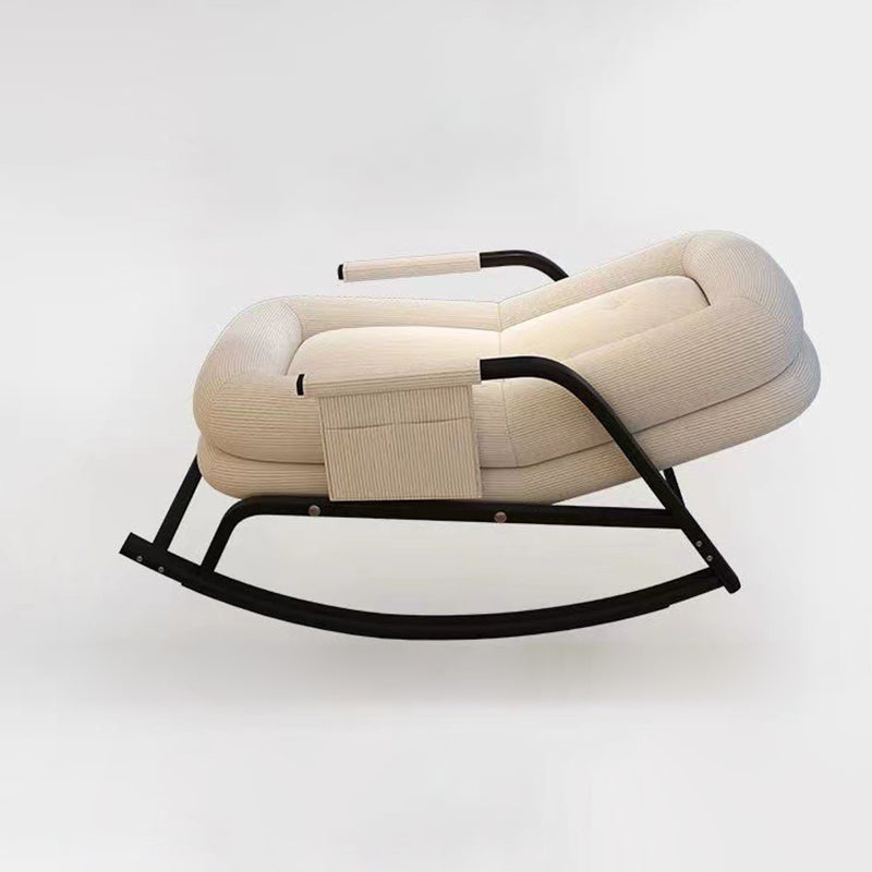 Nordic Corduroy Leather Metal Rocking Chair