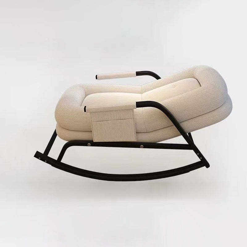 Nordic Corduroy Leather Metal Rocking Chair