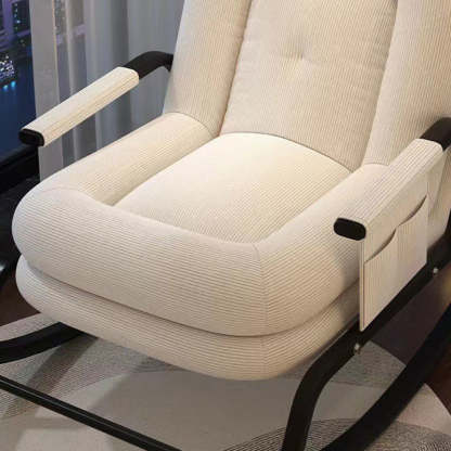 Nordic Corduroy Leather Metal Rocking Chair