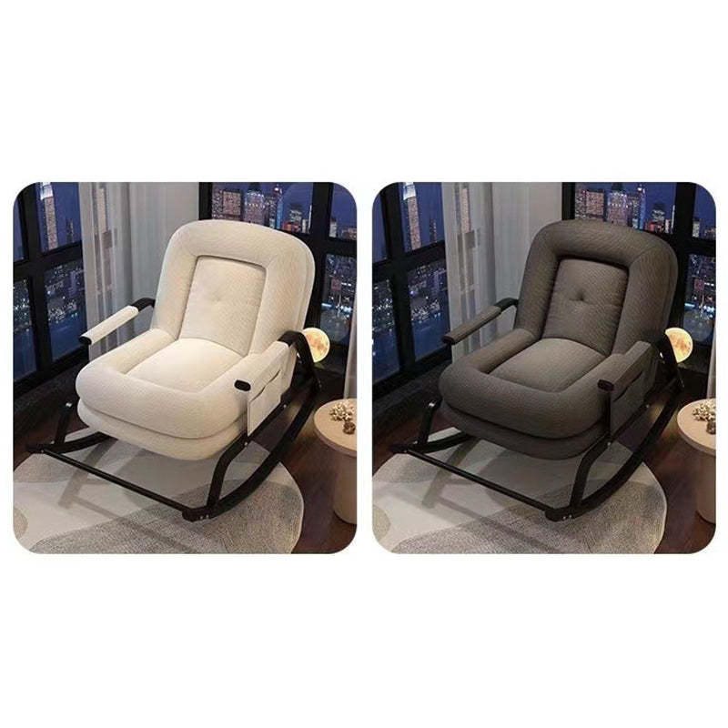 Nordic Corduroy Leather Metal Rocking Chair