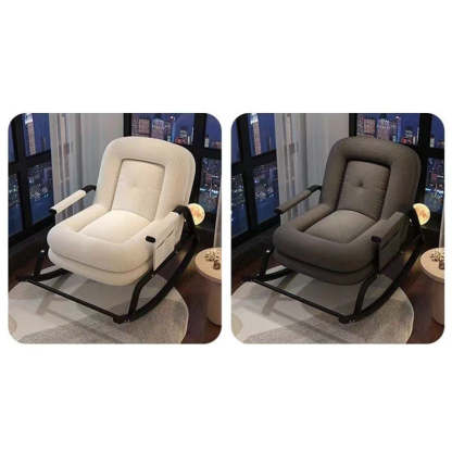 Nordic Corduroy Leather Metal Rocking Chair