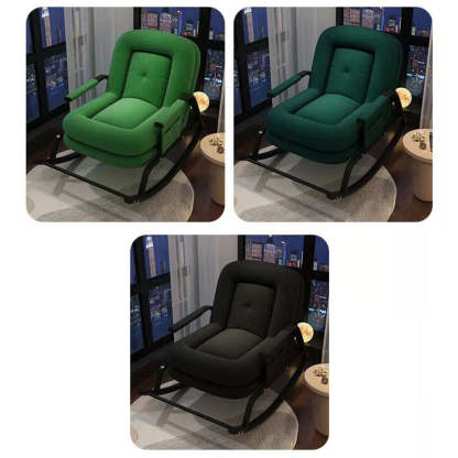 Nordic Corduroy Leather Metal Rocking Chair