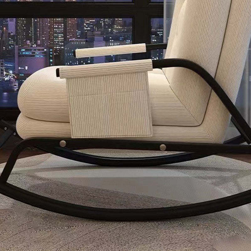Nordic Corduroy Leather Metal Rocking Chair
