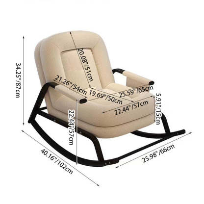 Nordic Corduroy Leather Metal Rocking Chair