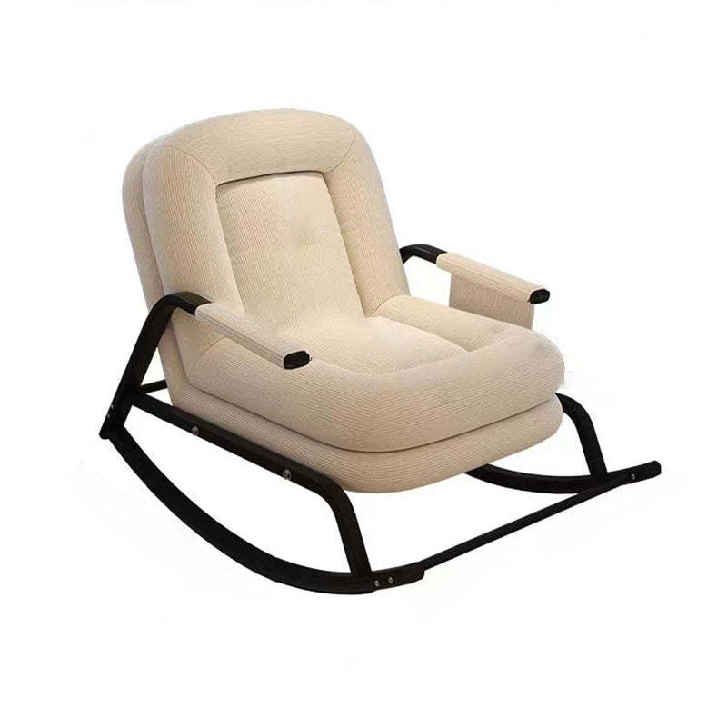 Nordic Corduroy Leather Metal Rocking Chair