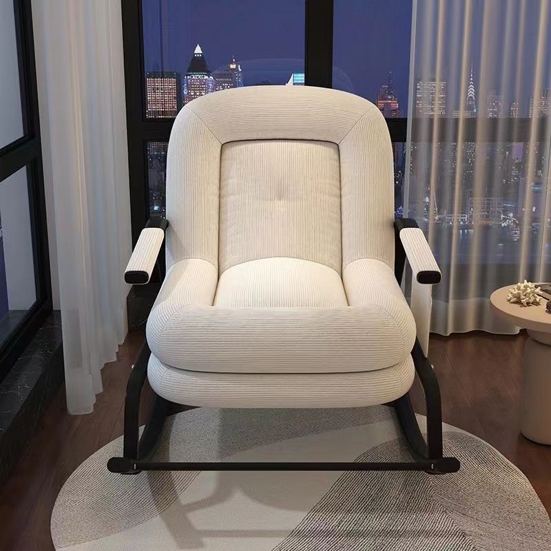 Nordic Corduroy Leather Metal Rocking Chair