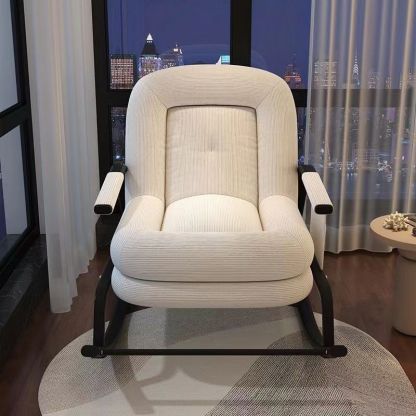 Nordic Corduroy Leather Metal Rocking Chair