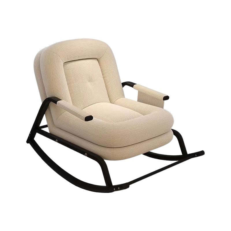 Nordic Corduroy Leather Metal Square Rocking Chair