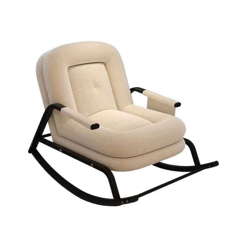 Nordic Corduroy Leather Metal Rocking Chair