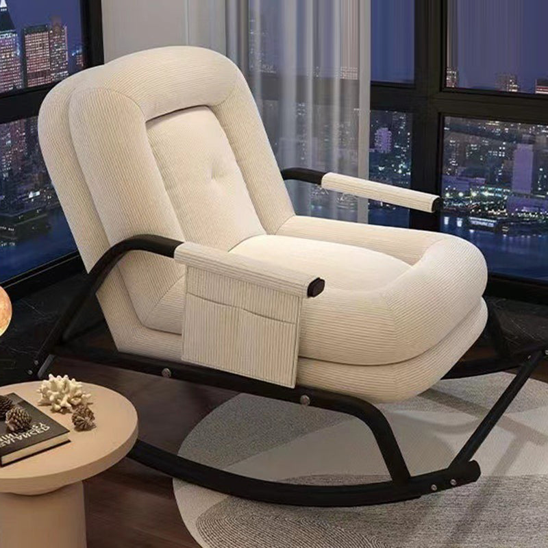 Nordic Corduroy Leather Metal Rocking Chair