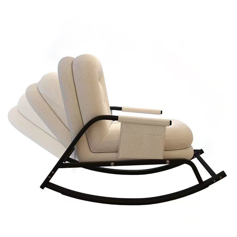 Nordic Corduroy Leather Metal Rocking Chair