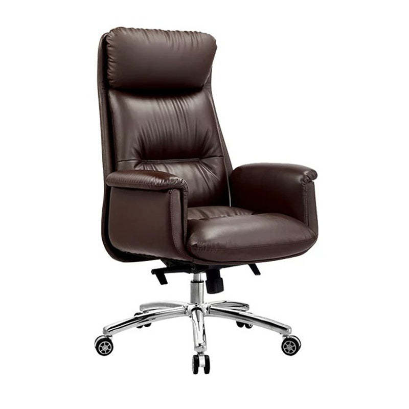 Minimalist Leather Cotton Reclining Desk Chair with Headrest
