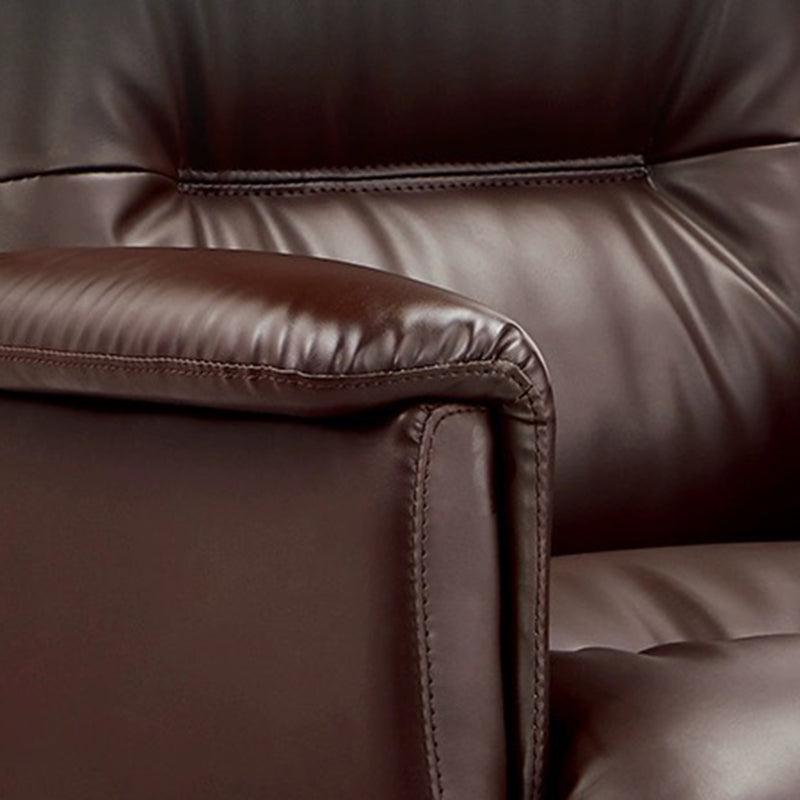 Minimalist Leather Cotton Reclining Desk Chair with Headrest