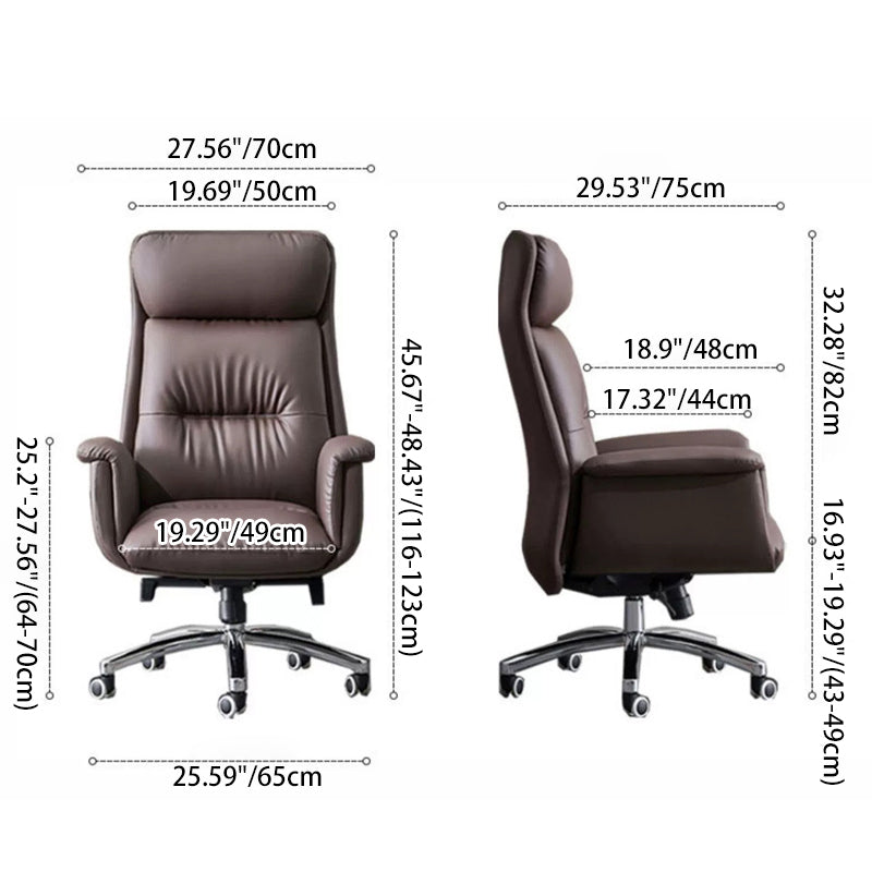 Minimalist Leather Cotton Reclining Desk Chair with Headrest