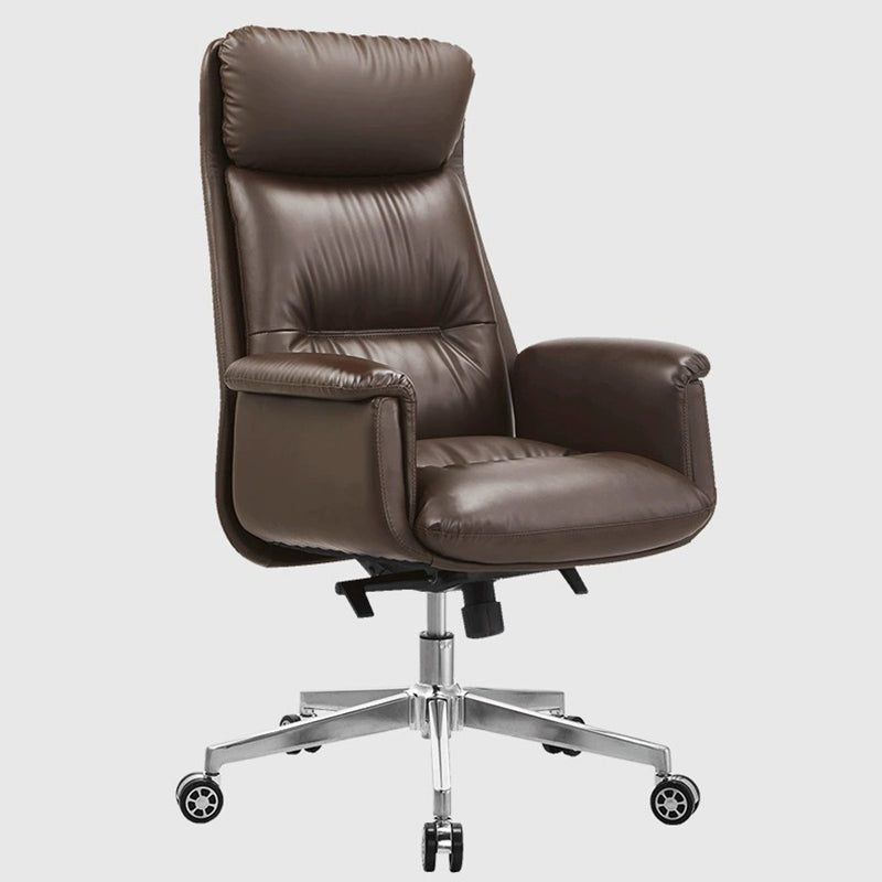 Minimalist Leather Cotton Reclining Desk Chair with Headrest