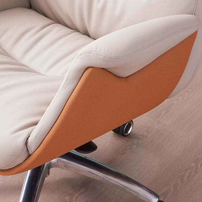 Modern Microfiber Leather Cowhide Liftable Desk Chair