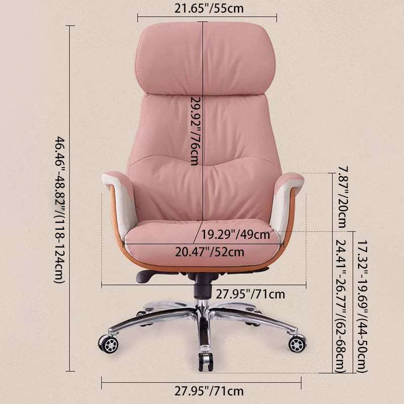 Modern Microfiber Leather Cowhide Liftable Desk Chair