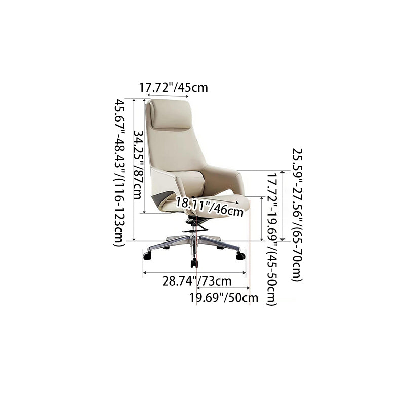 Modern Silicone Leather Reclining Desk Chair — C / Black