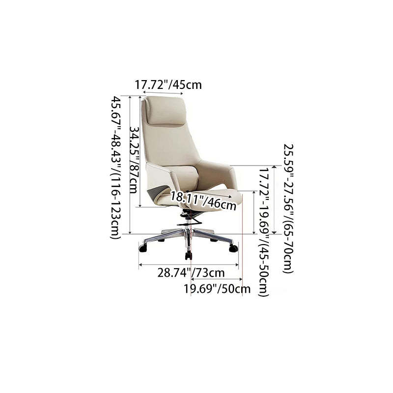 Modern Silicone Leather Reclining Desk Chair — C / Black