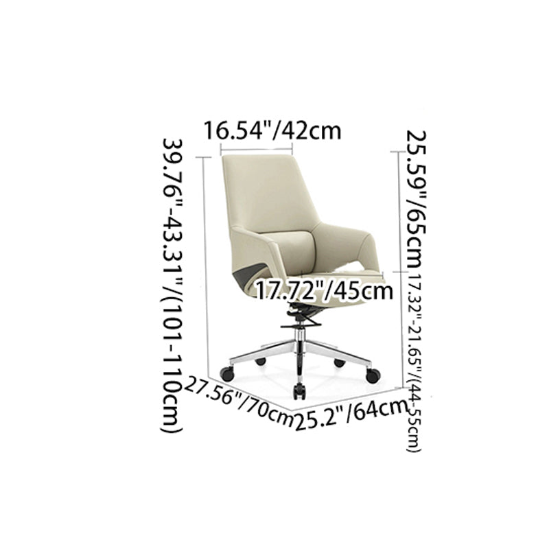 Modern Silicone Leather Reclining Desk Chair — C / Gray
