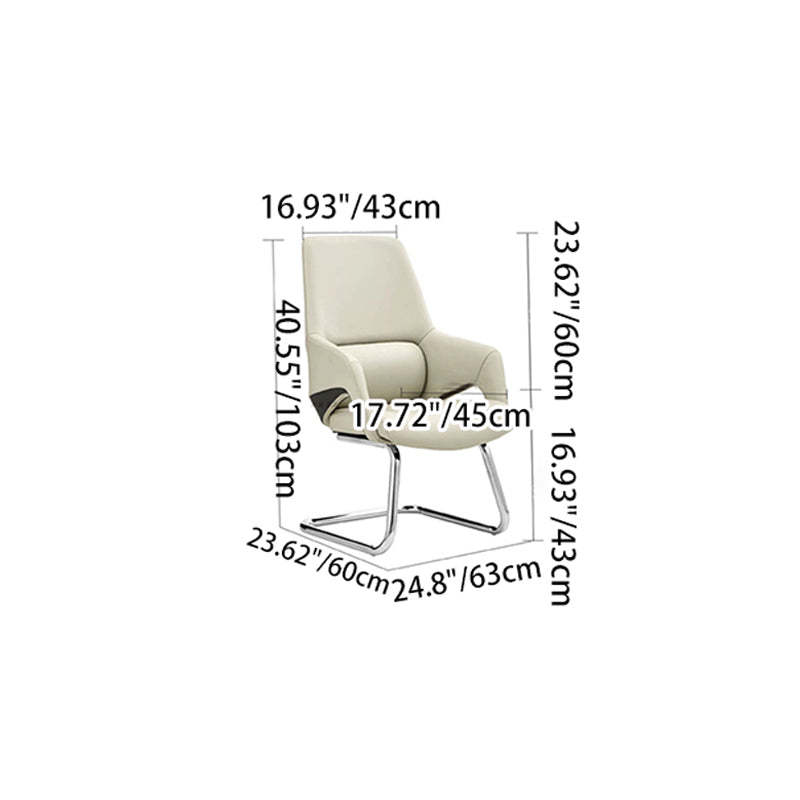 Modern Silicone Leather Reclining Desk Chair — C / White