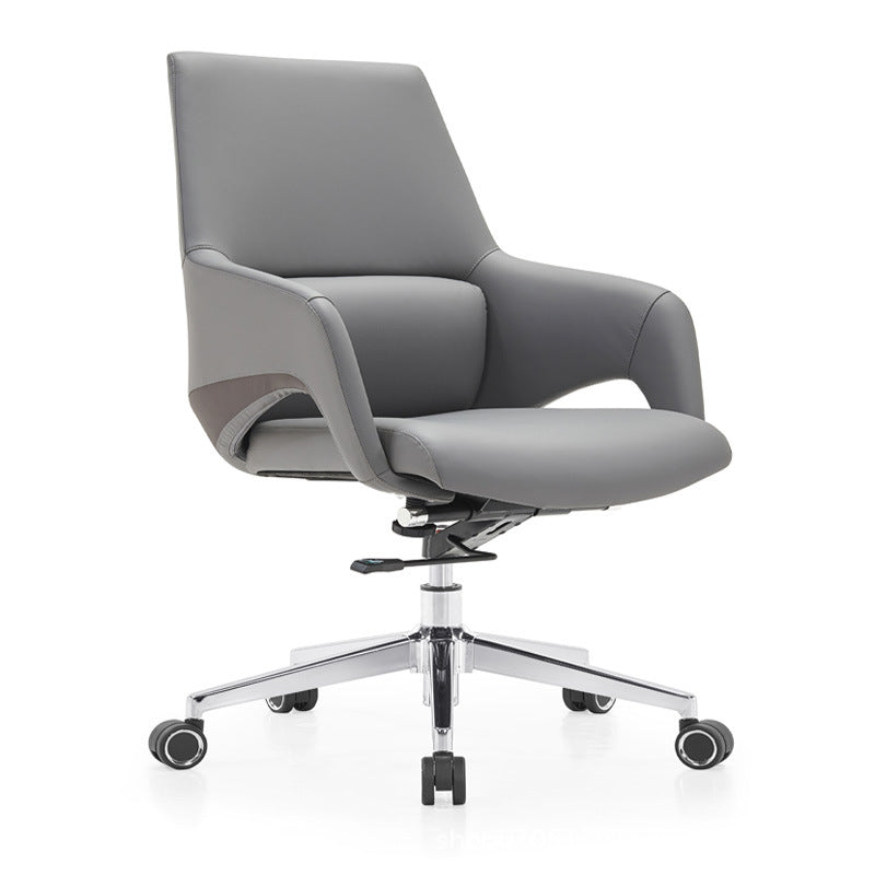 Modern Silicone Leather Reclining Desk Chair — B / Black