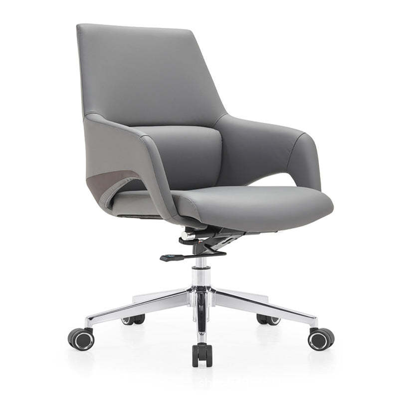 Modern Silicone Leather Reclining Desk Chair — B / Black