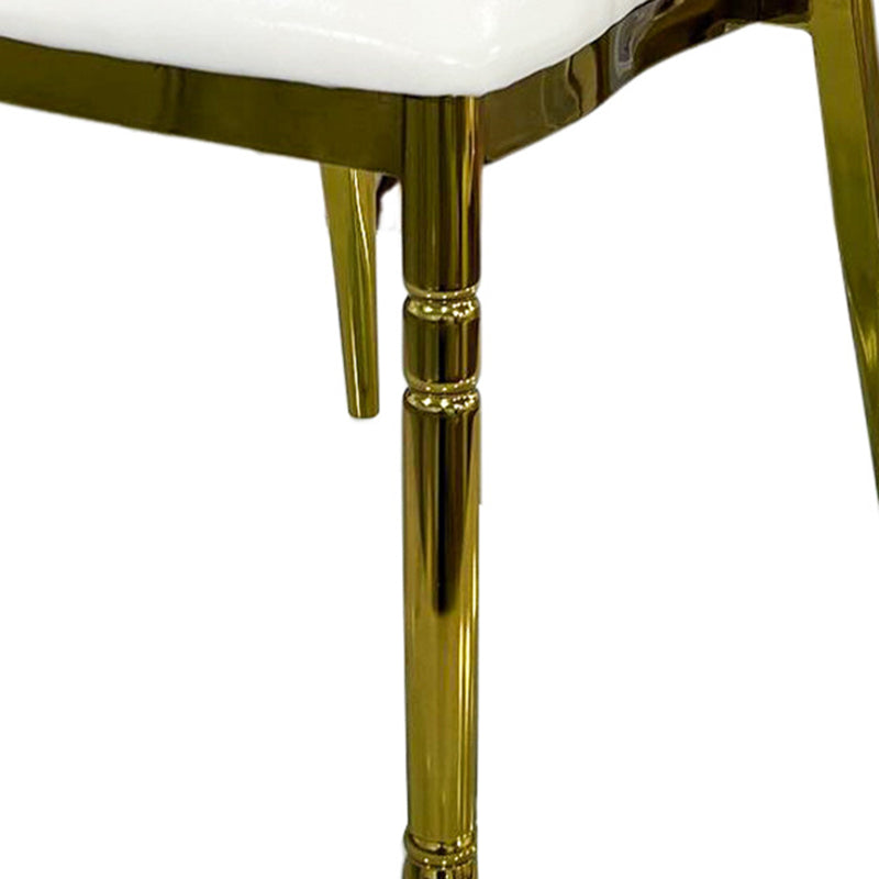 European Waxed Leather Steel Carved Dining Chair