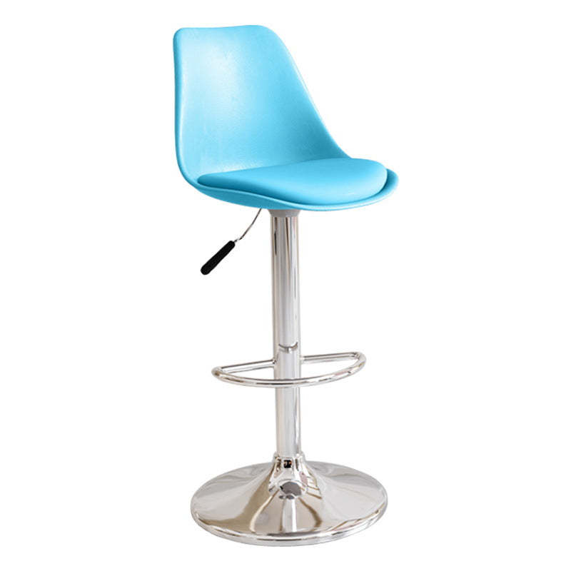 Minimalist Metal Plastic Leather Swivel Liftable Bar Stool