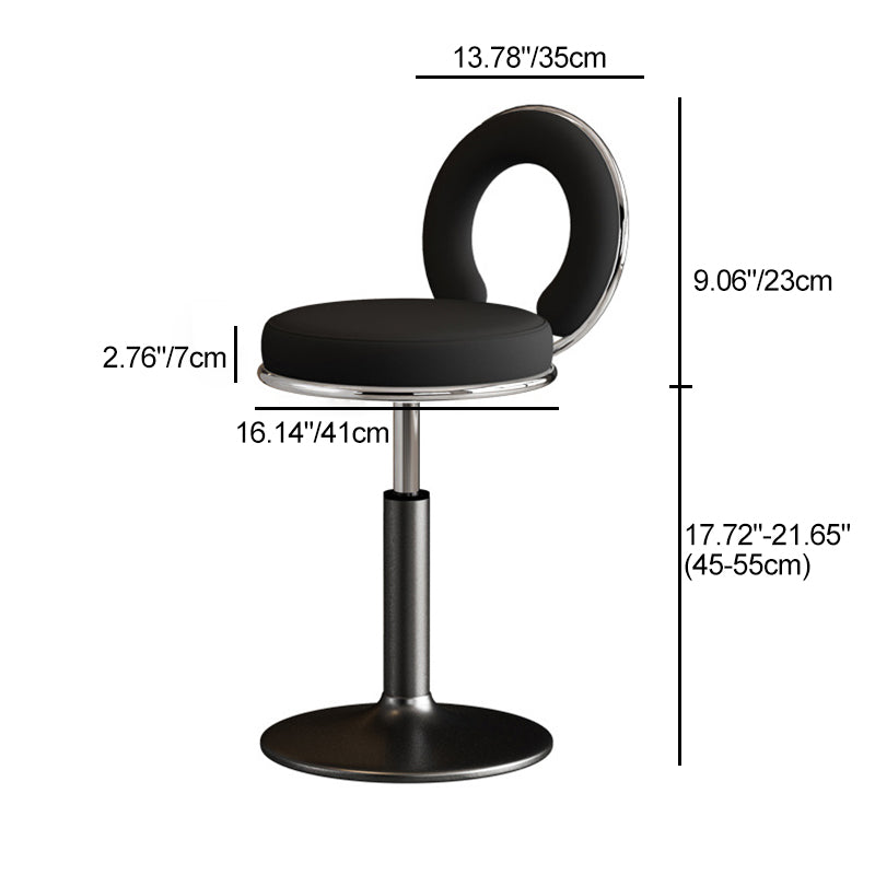 Minimalist Leather Openwork Bar Stool — Chrome / Light Gray